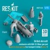 RESKIT RSF72-0050 British Aircraft mechanics with SUU-23 20mm gun pod (open & close gun bay) on transport trolley (scene 1) (3 pcs) (3D Printed)  (1/72)